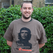 X T-Shirt: Che Guevara Viva la revolucion cubana - Cuba50 - black and orange on olive