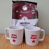 Gift Pack: VIVA CUBA espresso coffee cups + coffee