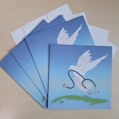 Greetings cards: Doctors not bombs - pack of 4 with envelopes