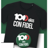 100 Years with Fidel t-shirt and badge